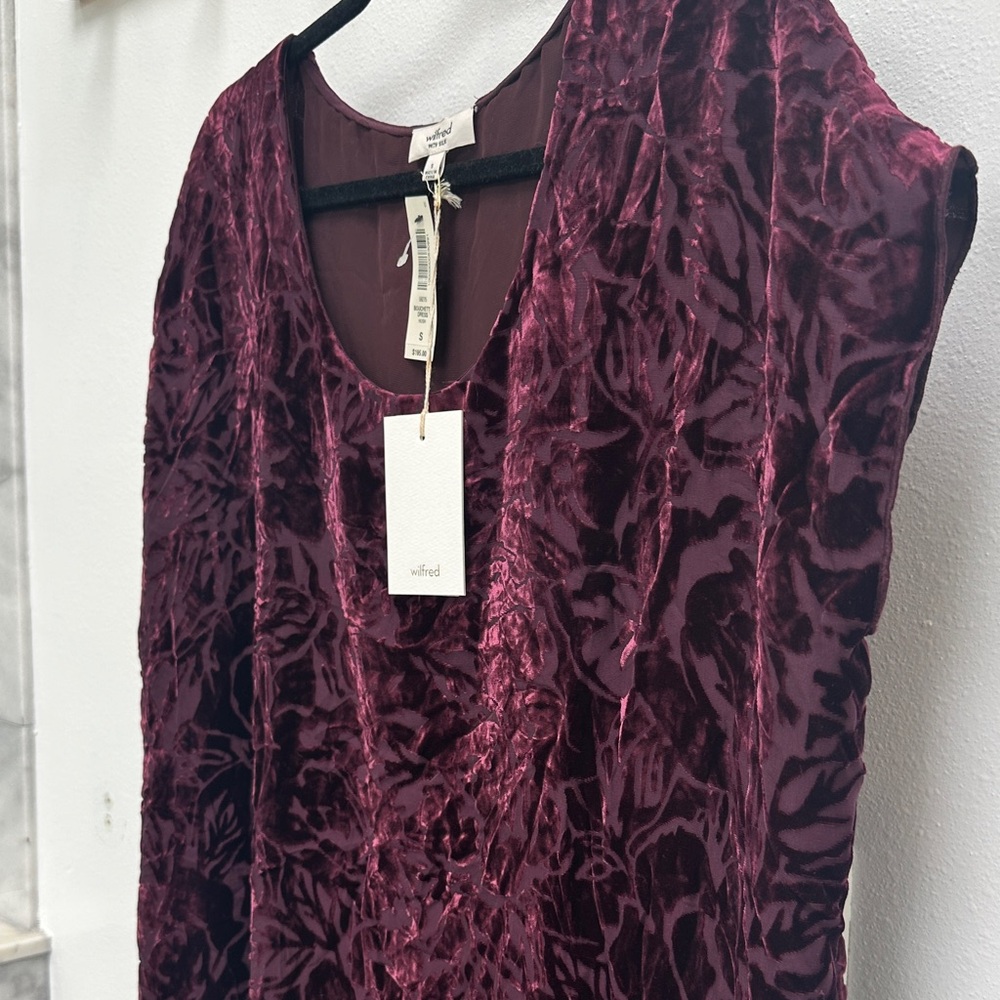 Wilfred Velvet Dress in Rich Purple
